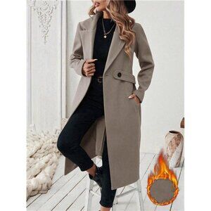 Set Women's Elegant Stand Collar Belted Jacket And Pants,